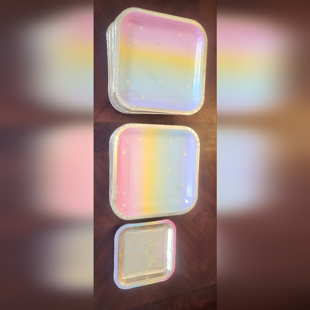 Bundle of Rainbow Girl Party Plates